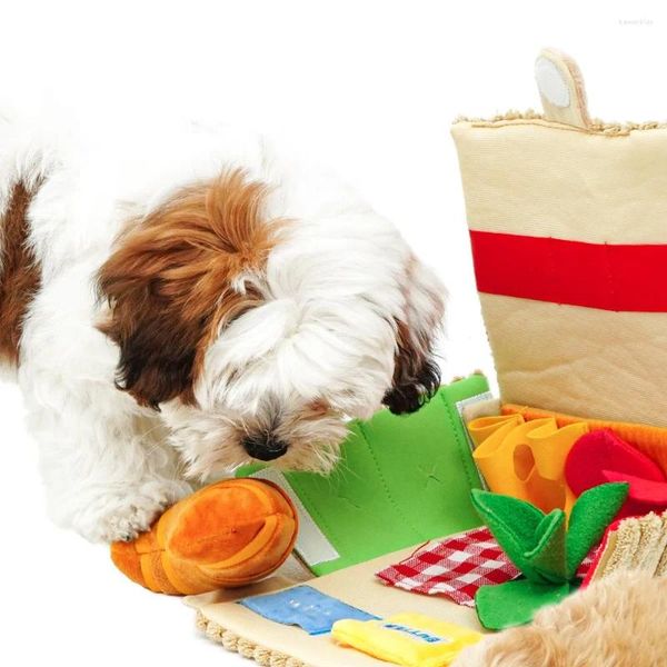 Vêtements de chien tendance panier de pique-nique pour animaux de compagnie caché nourriture nez jouets à mâcher jouet vocal chiot formation en peluche pour petits chiens moyens TPT05