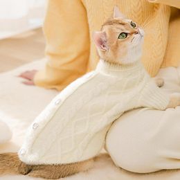 Abbigliamento per cani Dolcevita Vestiti lavorati a maglia Comodi indumenti invernali per gatti a due zampe Felpa termica lavabile Decorazione per animali domestici