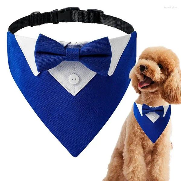 Ropa para perros Collar de esmoquin Bandana Pajarita Transpirable Bufanda de cuello ajustable para bodas Fiestas Cumpleaños