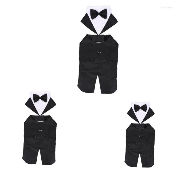 Dog Apparel Tuxedo Costume formel Cute Wedding Party Bowknot Shirt Vest