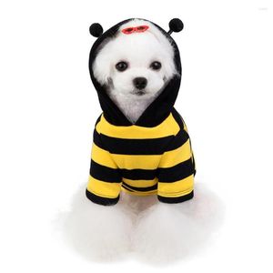 Chien vêtements deux jambes coton sweat à capuche vêtements mignon drôle Cosplay abeille manteau pour chiot hiver épais chaud Pet Costume fournitures