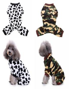 Hondenkleding uk huisdier koeien dot camouflage pyjama's kat jumpsuits zachte puppy kerstkleding kostuums4433625