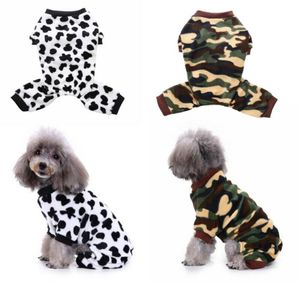 Hondenkleding uk huisdier koeien dot camouflage pyjama's kat jumpsuits zachte puppy kerstkleding kostuums9935256