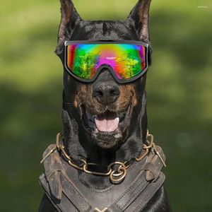 Vêtements de chien Protection UV Lunettes de soleil Lunettes de moto avec lentilles incurvées pour grand moyen exercice d'entraînement en plein air Cosplay