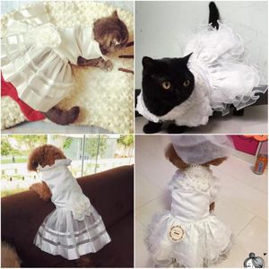 Ropa para perros Varios Princesa de lujo Vestido de novia para mascotas Gato Cachorro Falda Ropa Tutu Suministros para disfraces de novia XS a 4XL