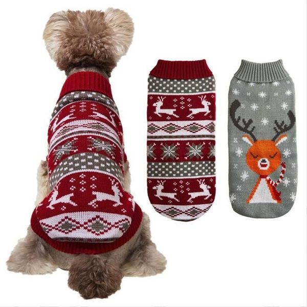 Ropa para perros Varios patrones Otoño e invierno y artefactos de interior Algodón gris rojo para mayor calidez