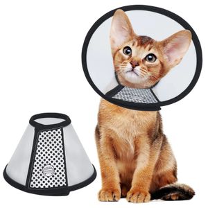 Vêtements pour chiens Cône de chat vivifiant Récupération réglable Collier élisabéthain en plastique léger pour chats Mini chiens et lapins 231116