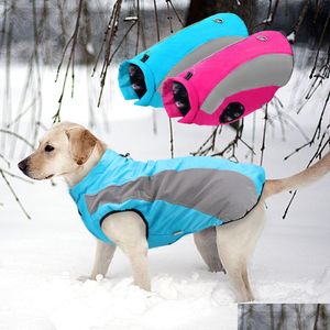 Vêtements de chien chaud gros vêtements imperméable hiver grand manteau veste pour chiens moyens Bldog Golden Retriever Labrador vêtements 201109 Dro Dhdxo