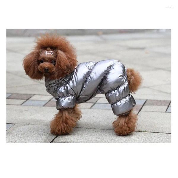 Ropa para perros Abrigo cálido Clima frío Acogedor Impermeable A prueba de viento Chaqueta de invierno Grueso Acolchado Ropa brillante para cachorro