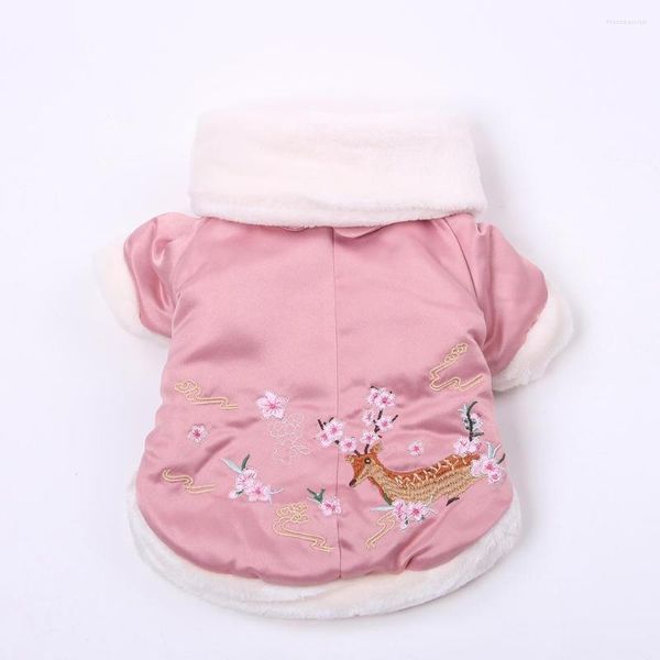 Ropa para perros Abrigo cálido Abrigo con capucha para mascotas Sika Deer Design Cat Puppy Jacket Invierno