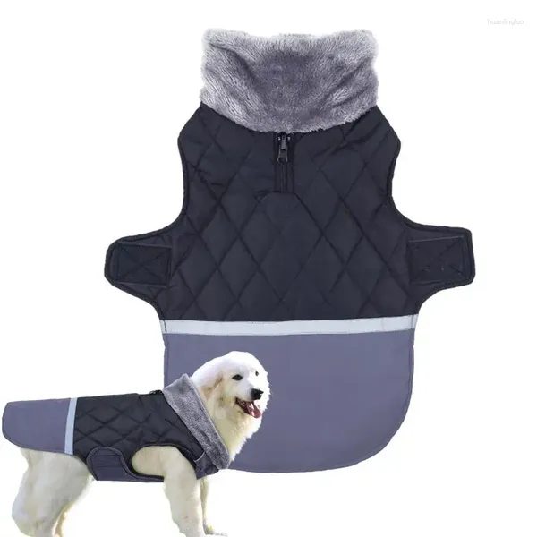 Vêtements pour chiens Manteau chaud Tissu imperméable Costume réglable Collier de fourrure d'hiver Produit pour animaux de compagnie Tenue pour aller à l'extérieur Voyage