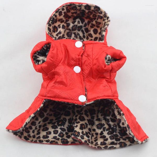 Vêtements pour chiens manteaux chauds animaux de léopard moteur tutu-manteau robe chiot sweat à capuche des deux côtés portent des vêtements ropa perro