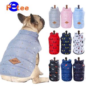 Hondenkleding warme hondenkleding winterhond jas jas schattige print katoenen huisdier kleding voor puppy chihuahua bulldogs yorkshire katten kostuum t221018