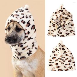 Appareils pour chiens chauds animal de compagnie motif léopard élégant pour l'oreille de cou réglable pour l'hiver chiens chats doux confortable