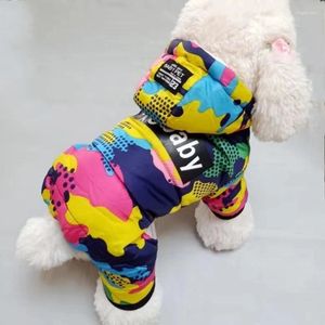 Hondenkleding Warme huisdierenkleding Winteruitrusting met capuchon Puppy Jumpsuit Kleine jas Kostuums Camouflage huisdieroveralls