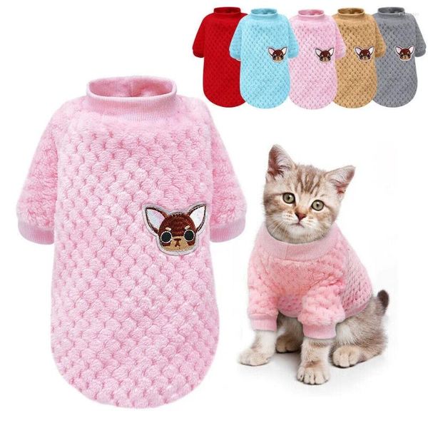 Ropa para perros fraganela suave de franela de invierno suéter de animales para cachorros para perros pequeños gatos gatos gatos niñas suministros en temporada de frío