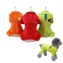 Vêtements pour chiens Chaud Doux Polaire Chiot Pyjamas Mignon Fruits Salopette Pour Chiens Chihuahua Vêtements Petit Costume De Flanelle Tenue D'hiver