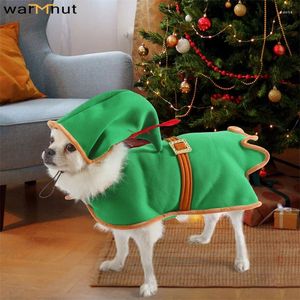 Vêtements pour chiens chaleureux costume de Noël chat elfe vert drôle