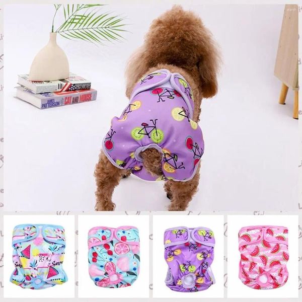 Ropa para perros Absorción de agua Ropa interior Pañal Algodón ajustable Pañales femeninos Estampado floral SofUP Bragas sanitarias Cachorro