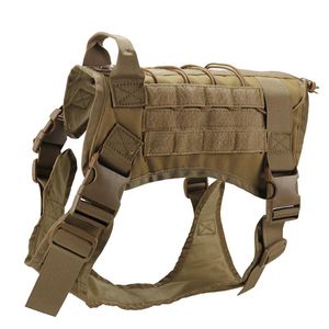 Dog Apparel Waterbestendig Nylon Vest Verstelbaar Gewaagd Beschermend met Handvat Huisdier Ademend Harnas Tactical Training Service Outdoor
