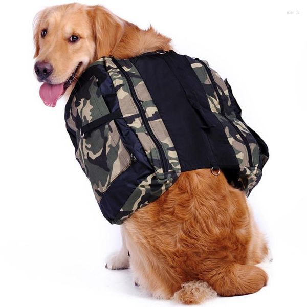 Vêtements de chien imperméable réglable Oxford tissu sac à dos pour animaux de compagnie sac de selle pour moyen grand randonnée voyage accessoires de plein air