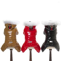 Vêtements pour chiens Vêtements d'hiver pour animaux de compagnie de style imperméable et anti-neige à quatre pattes épais manteaux chauds vestes pour petits vêtements de chiot