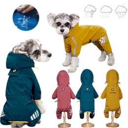 Vêtements pour chiens imperméables manteau de pluie chat imperméable vêtements de pluie en plein air capuche combinaison chiot vêtements de jour pluvieux veste fournitures pour animaux de compagnie