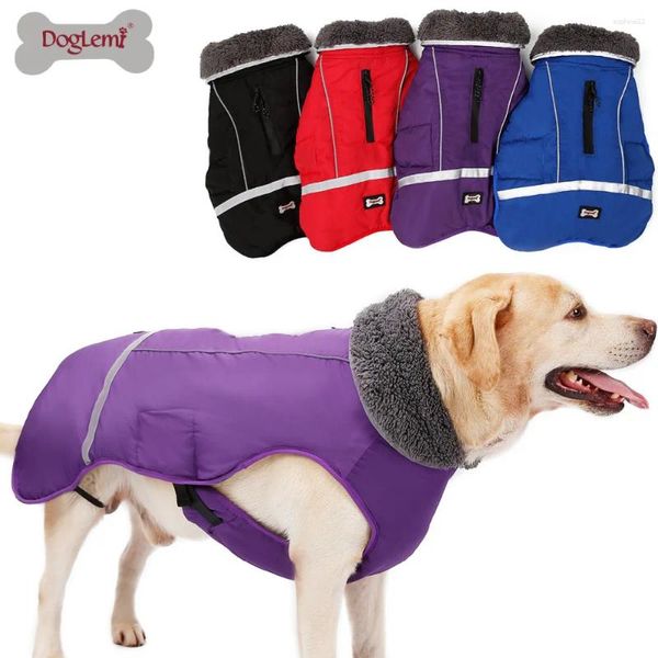 Ropa para perros impermeable ropa reflectante tibia tibia chaqueta de chaleco de piel de invierno