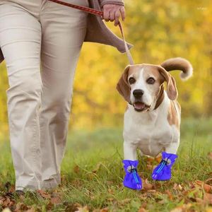 Vêtements pour chiens Chaussures imperméables 4 PCS Bottes de pluie pour animaux de compagnie Protégez les chaussures antidérapantes pour petits chats Fournitures pour chiens