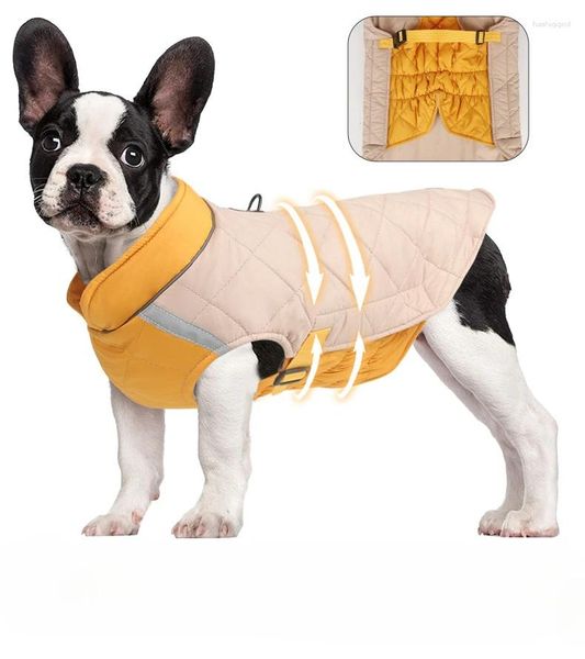 Vêtements pour chiens imperméables v veste de cols de veste hiver