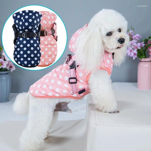 Ropa de la ropa de perro Pet Clotest Vestia Invierno Invierno espesado a prueba de frío Arneses calientes reflectantes cubierta con capucha suave ropa de gato