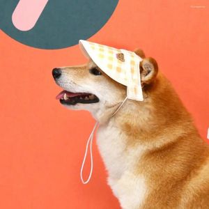 Ropa para perros Resistente al desgaste Cachorro Aseo Sombrero Gorra con pico con orificios para las orejas Vestido de béisbol ajustable para caminar