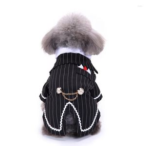 Chien Vêtements Western Style Hommes Ensemble Pour Pet Vêtements Festival Costume De Mariage Noeud Papillon Chiot Smoking Manteaux Vestes / Gilet Jumsuit S-XL