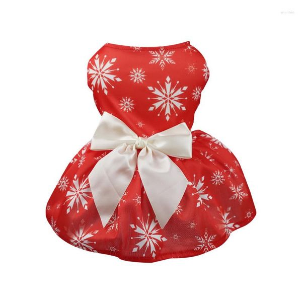 Vêtements pour chiens Style occidental robe de princesse pour chiens noël imprimé fournitures pour animaux de compagnie jupes à col rond vêtements Chihuahua