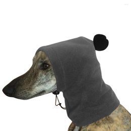 Vêtements pour chiens Whippet Hat Greyhound Cap Chaud Polaire Polaire Couleur Unie Peluche Avec Boule Réglable Couvre-tête De Cordon De Serrage