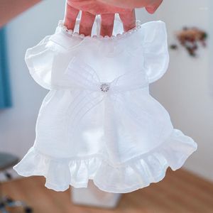 Chien vêtements blanc princesse jupe vêtements robe petit pour chiens vêtements tenues pour animaux de compagnie mignon printemps été Yorkies fille Ropa Para Perro