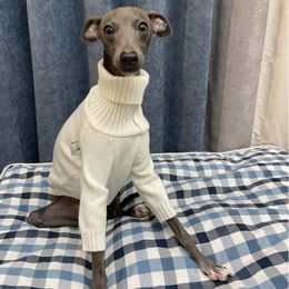Hundebekleidung Weißer Whippet-Pullover mit Rollkragen, weicher italienischer Winterpullover, warmer Strickpullover, kleiner mittelgroßer Pullover 231129