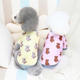 Vêtements pour chiens en gros automne hiver vêtements pour animaux de compagnie Teddy lettre ours sweats à capuche à deux pattes chat goutte