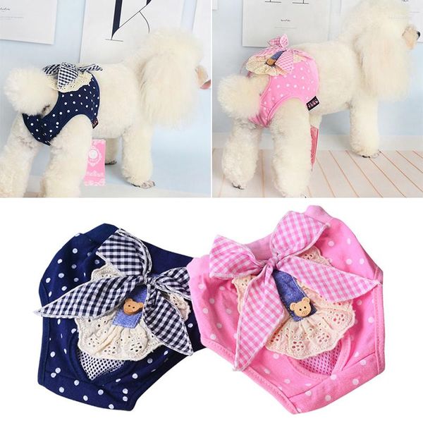 Ropa para perros, venta al por mayor, bragas sanitarias para mascotas, pantalones de pañales para cachorros, bragas cortas fisiológicas, ropa interior lavable bonita