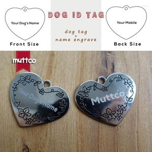 Vêtements pour chiens en gros gravure au Laser Kirsite en acier inoxydable peut être personnalisé étiquette mode coeur forte graver lettrage ID