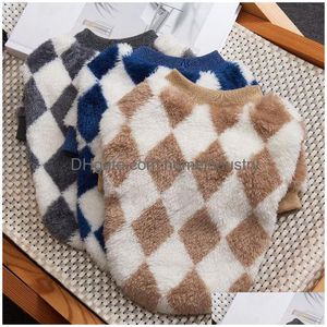 Hondenkleding Groothandel in kleding Geruite teddyberen Pome Fadou Kattenfleece Kleine huisdieren Herfst en winter Drop Delivery Huis Tuin Sup Dhaga