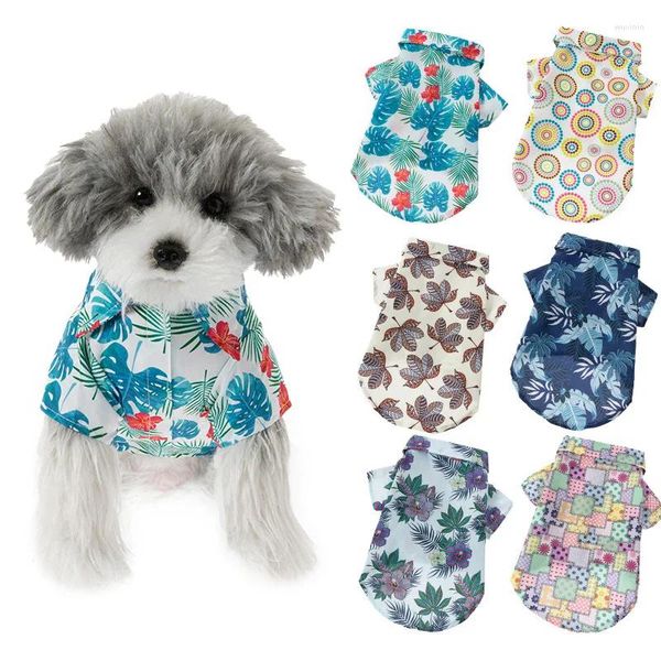 Vêtements pour chiens en gros vêtements pour animaux de compagnie t-shirt luxe luxe petit chat d'été hawaïen