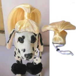 Ropa para perros peluca ajustable sombrero para mascotas accesorios de cosplay para perros gatos banda elástica reutilizable accesorios para el cabello disfraz cruzado