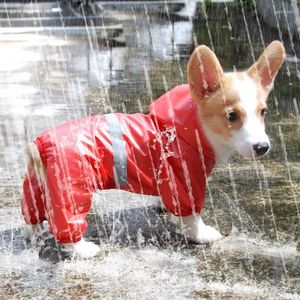 Hondenkleding Winddicht Pet Raincoat Poncho met veiligheid Reflecterende streep Waterdichte regenkleding voor honden voor huishonden