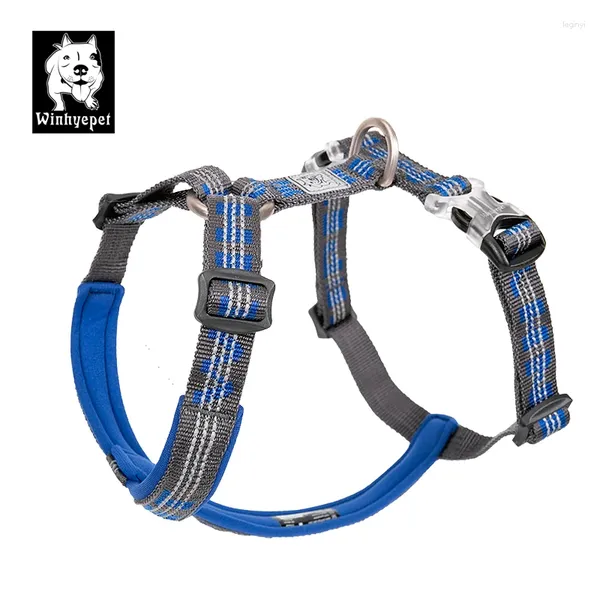 Vêtements pour chiens Winhyepet Harnais Tissu pour animaux de compagnie Réfléchissant Sangles de poitrine de voyage Confort léger Rembourrage Clip arrière pour chiots de taille moyenne et grande