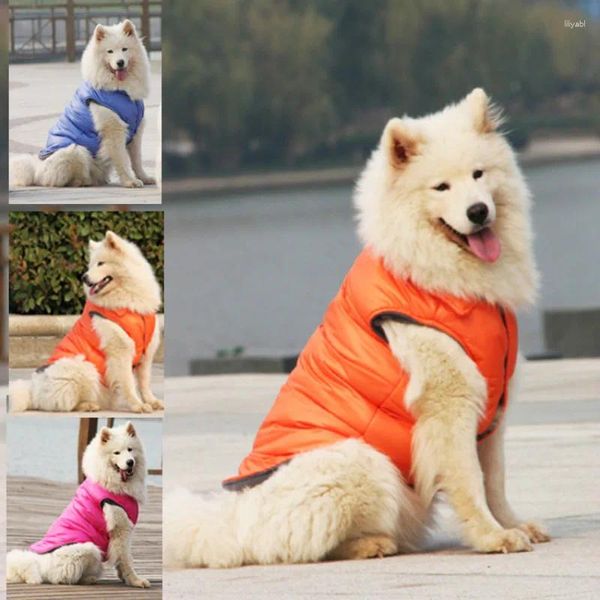 Ropa para perros Invierno Big Down Coat Chaqueta Ropa para perros Golden Retriever Samoyedo Labrador Chaleco grueso Impermeable Mascotas Traje Traje