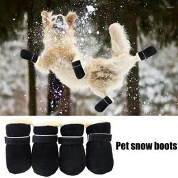 Botas de invierno para perros Botas de invierno Safe Pet Velvet calientes con la suela suave sin deslizamiento Protección contra el pie a prueba de viento para clima frío