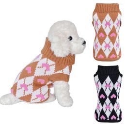 Chien vêtements hiver dessin animé col roulé vêtements chaud noël pull petits chiens vêtements pour animaux manteau tricot Crochet Jersey Perro