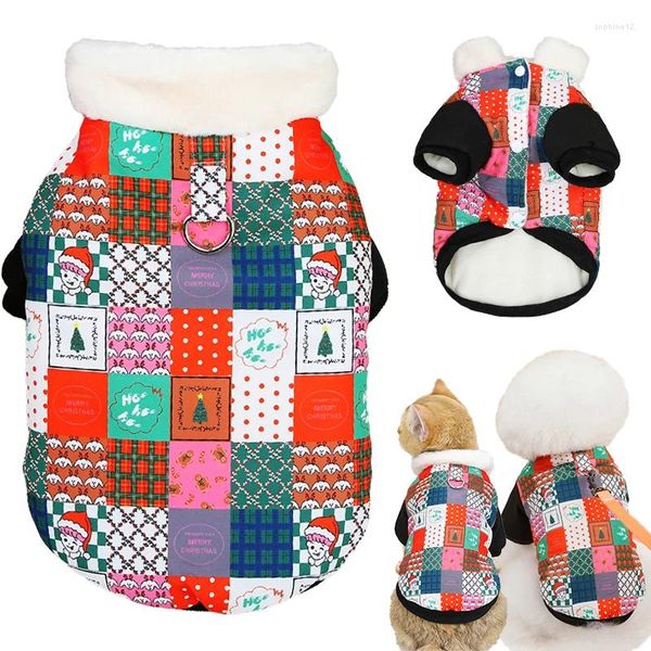 Ropa para perros ropa de navidad de invierno cuello de piel chaqueta de mascota cálida para ropa de cachorro