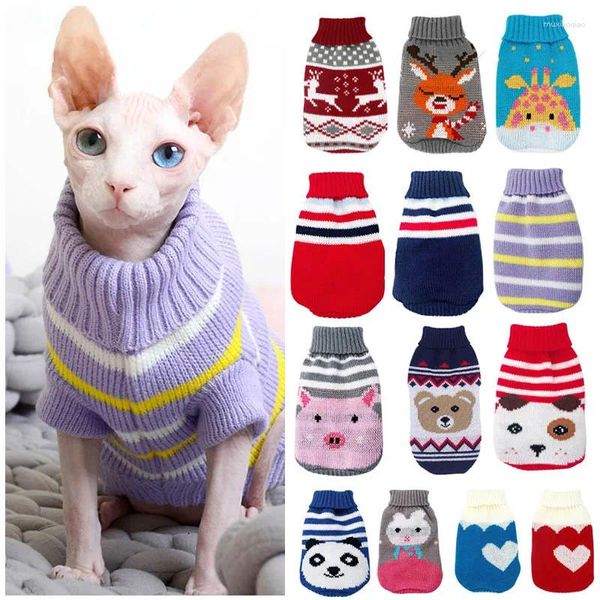 Vêtements de chien hiver Noël vêtements d'élan pour petits chiens motif de dessin animé pull pour animaux de compagnie vêtements pitbull teckel cavalier costume de chat